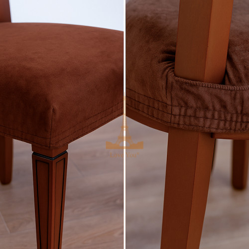 Чохли на сидіння стільця велюрові 2 шт коричневий Love You