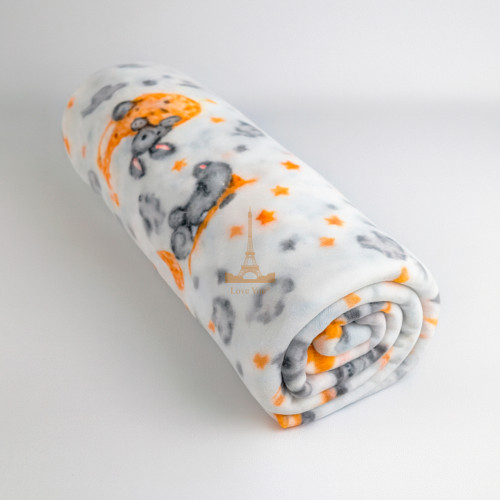 Плед тревел легкий флісовий Місячна казка 150x200 см з ременем Love You