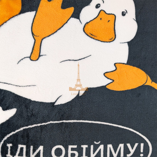 Плед флісовий Гуси Чорний Love You