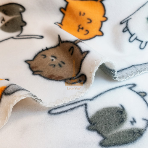 Плед тревел легкий флісовий Веселі котики 150x200 см з ременем Love You