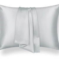 Silk pillowcase 50 * 70 light gray Love You