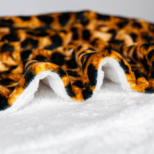Плед флісовий Sherpa Дикий Леопард двосторонній Love You