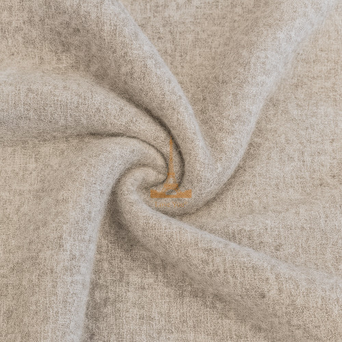 Плед тревел 100% вовна бежевий 140×200 см з ременем Love You