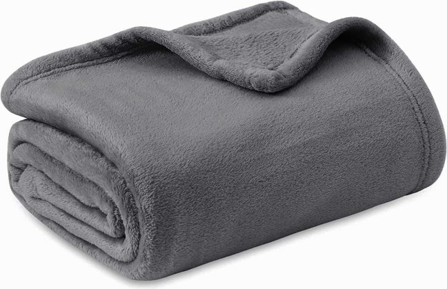 Плед флісовий однотонний темно сірий HomeBrand
