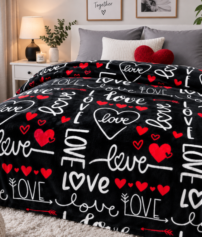 Плед фліс велсофт Love 150x200 см Love You