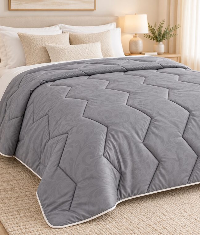 Одеяло шерстяное зимнее серое (400г/м2) Vladi, Фото 4 из 4