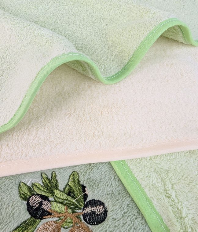 Набор кухонных полотенец 4 шт 24x48 см Олива HomeBrand, Фото 4 из 4