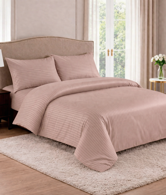 Постельное бельё LoveYouHome микрофибра страйп Евро капучино