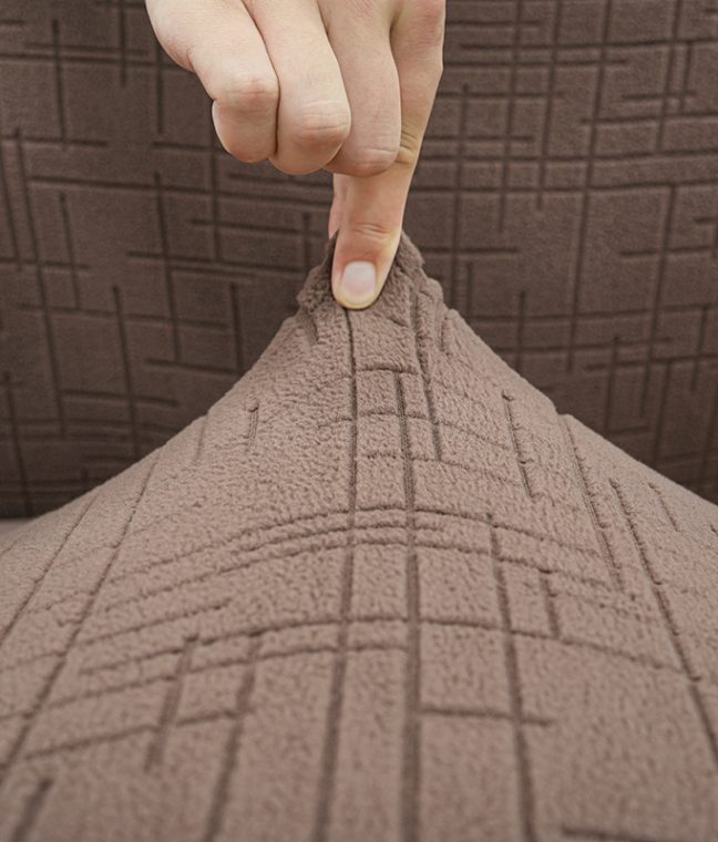 Чохол на диван 3-місний New Corn Fleece коричневий Love You, Фото 5 з 7