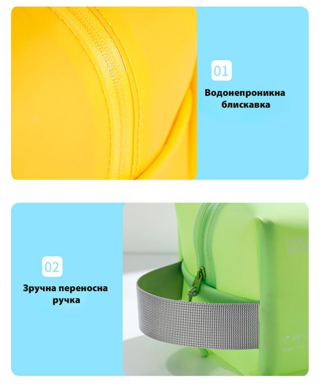 Органайзер-косметичка непромокальний для спорту та подорожей 3×11,5×11,5 см м'ятний LoveYouHome, Фото 4 з 6