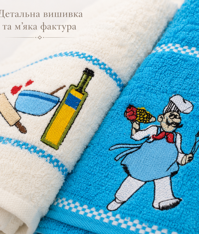 Набір кухонних рушників 2 шт 40x60 см Кухар LoveYouHome, Фото 3 з 4