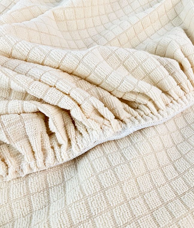 Набір чохлів 2 шт на табурет круглий Corn Fleece айворі Love You, Фото 3 з 5