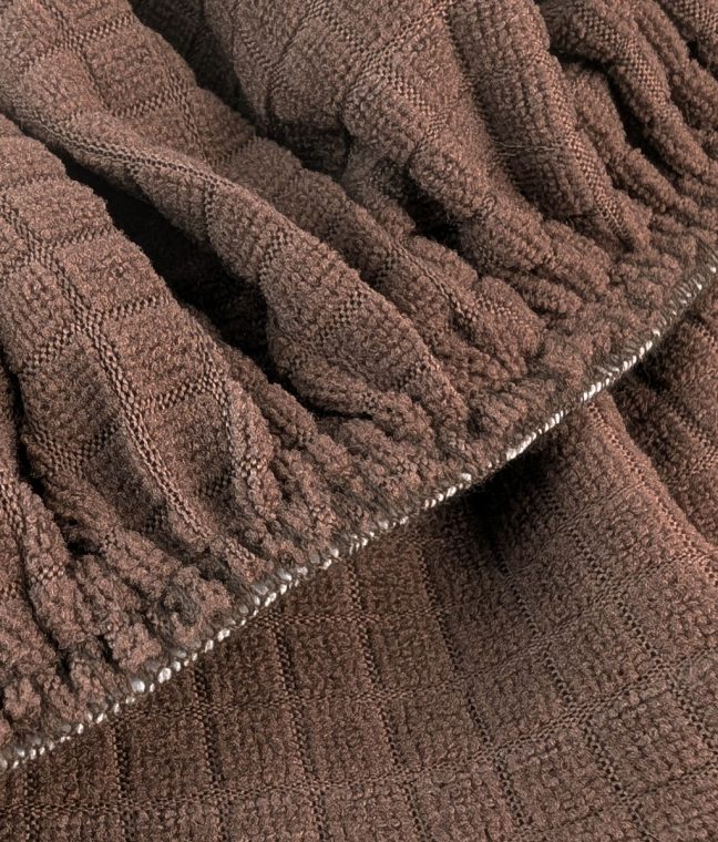 Набір чохлів 2 шт на табурет круглий Corn Fleece коричневий Love You, Фото 3 з 5