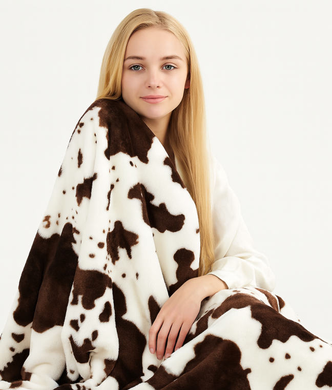 Плед флисовый Sherpa Коровка двусторонний Love You, Фото 6 из 6