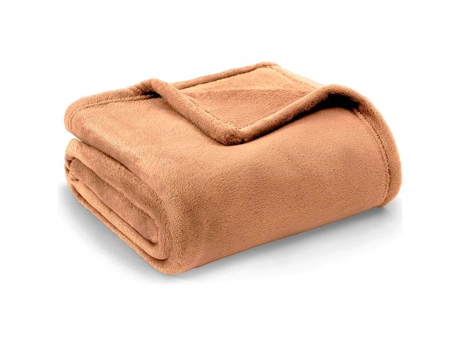 Плед флисовый бежевый HomeBrand, Фото 2 из 3