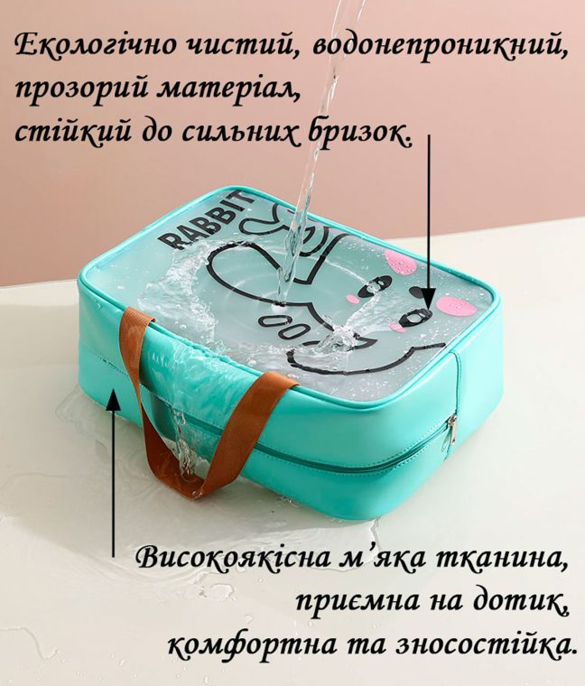 Органайзер-сумка для спорту та подорожей 19,5х7х13 см Кролик LoveYouHome, Фото 4 з 7