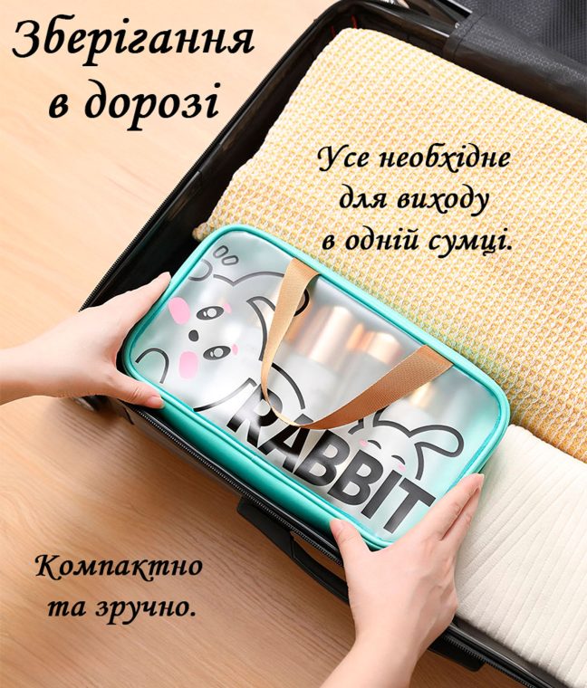 Органайзер-сумка для спорту та подорожей 19,5х7х13 см Кролик LoveYouHome, Фото 5 з 7