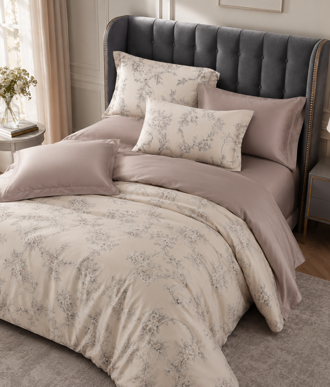 Комплект постільної білизни Love You, Євро 200×220, тенсель 300TC, Grace, Фото 7 з 7