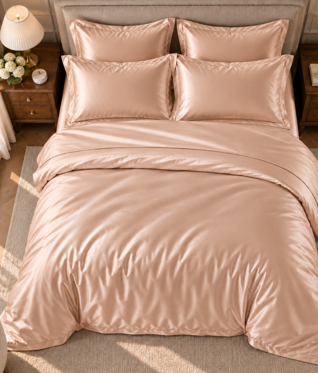Комплект постельного белья Love You, Евро 200×220, тенсель 300TC, тауп, Фото 4 из 5